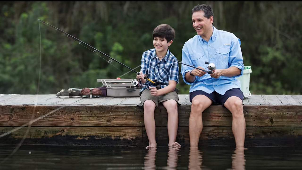 Father and son fishing