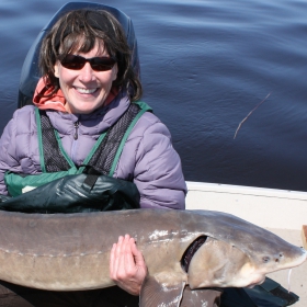 angler fishing for Sturgeon in Minnesota