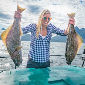 hanna fishing for halibut in homer alaska during summer