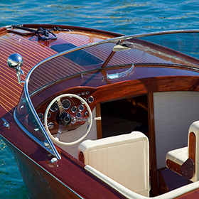 Wooden boat in the water