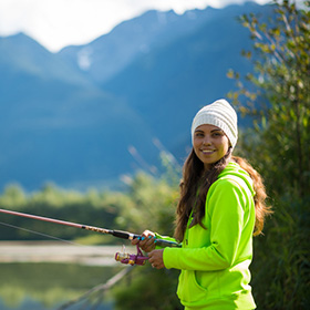 Young lady fishing