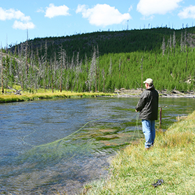 Person fishing in California