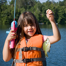 Little girl fishing