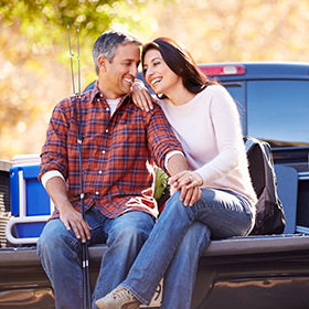 Couple getting ready to go fishing