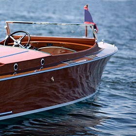 Wooden boat in the water