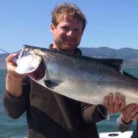anglers fishing for salmon at San Francisco bay