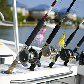 Photo of fishing rods on boat