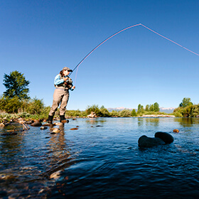 Person fly fishing