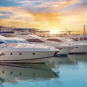 Boats at marina