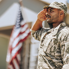 A military member doing a salute